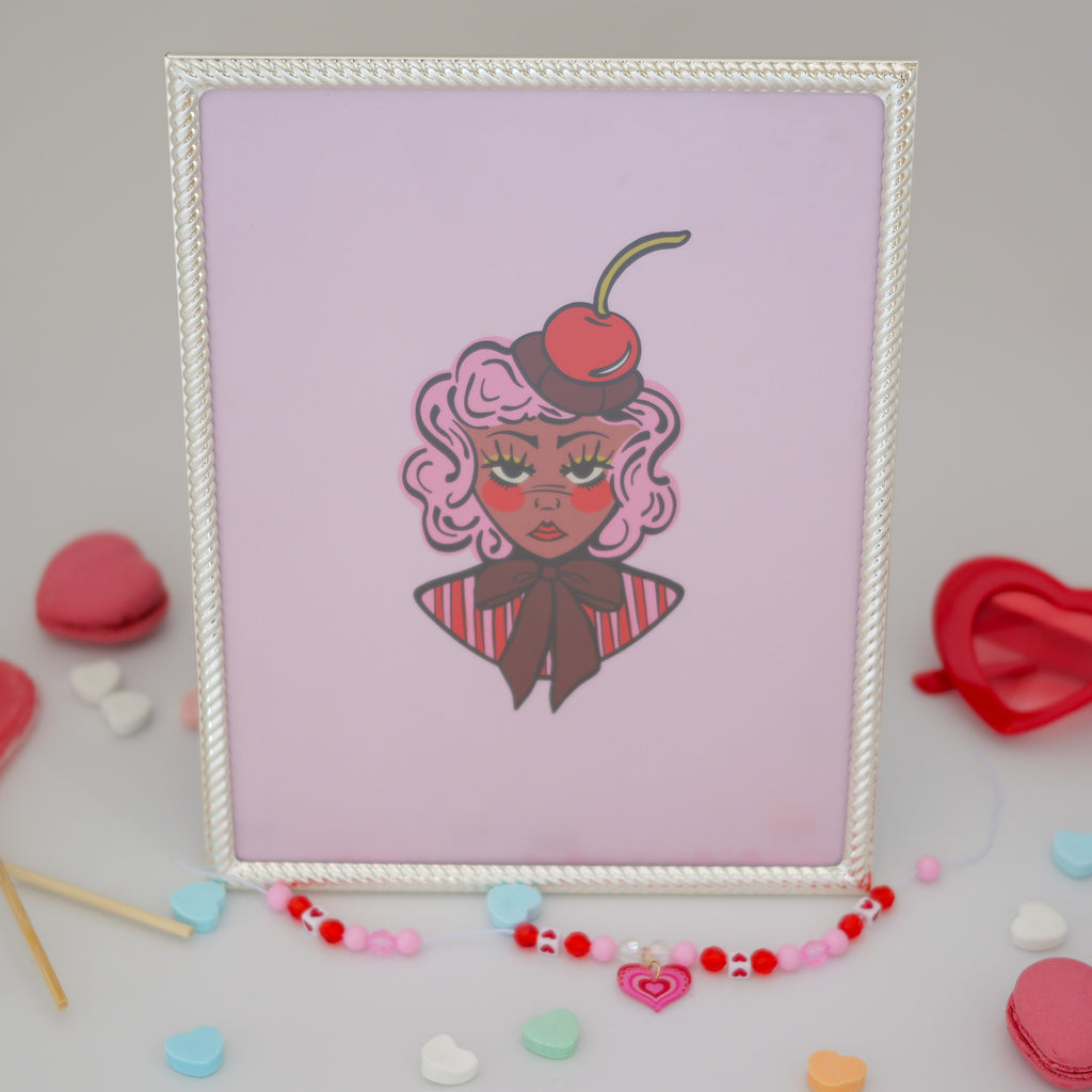 Cherry Galentine's Day Party Girl Print