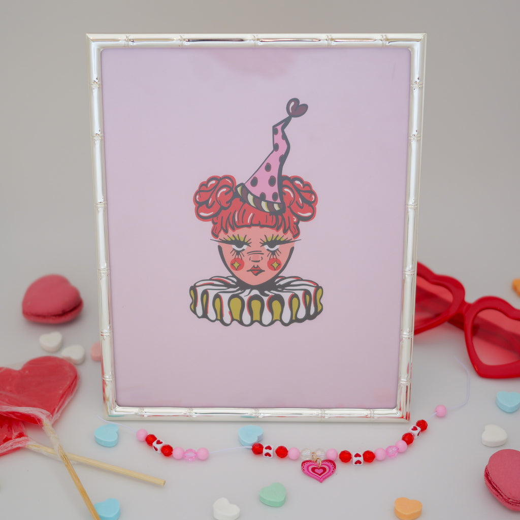 Clown Galentine's Day Party Girl Print