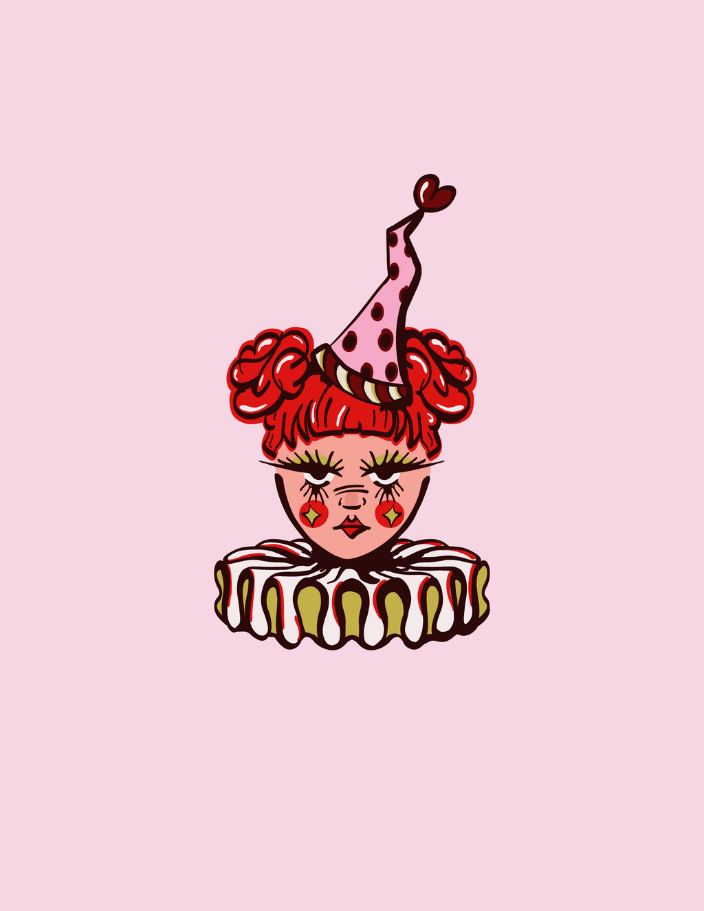 Clown Galentine's Day Party Girl Print
